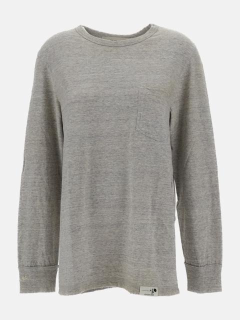 Golden Goose UNISEX LONG-SLEEVE COTTON SLUB T-SHIRT WITH MINI POCKET