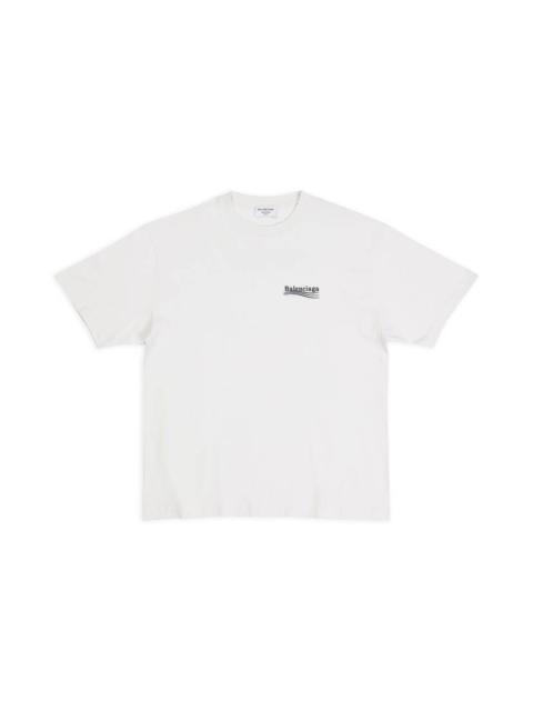BALENCIAGA Women's Political Campaign T-shirt Large Fit in White