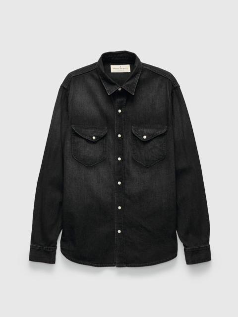 imogene + willie Hayes Pearl Snap Shirt in Washed Black