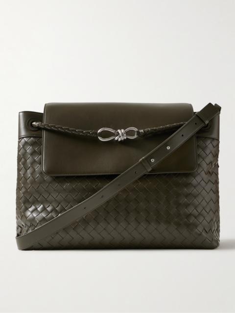 Bottega Veneta Andiamo Intrecciato Leather Messenger Bag