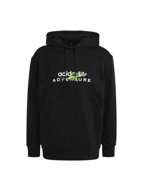 adidas adidas originals Adv Logo Hoody Athleisure Casual Sports Printing Pattern Black GN2325