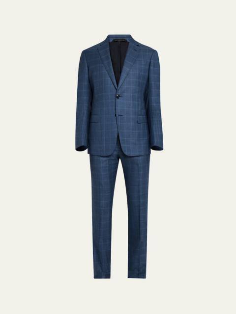 GIORGIO ARMANI Men's Blurred Windowpane 240G Suit
