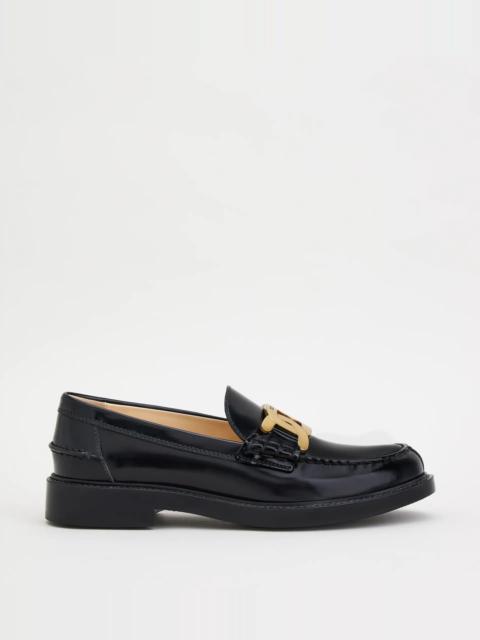 Tod's LOAFERS IN LEATHER - BLACK