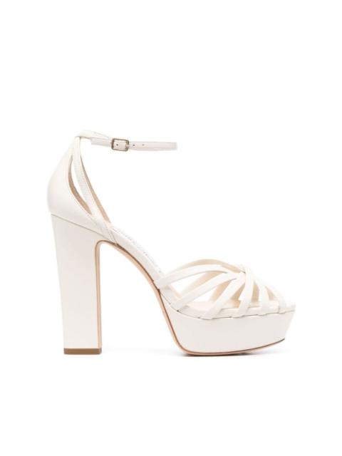 JIMMY CHOO 125mm leather platform sandals