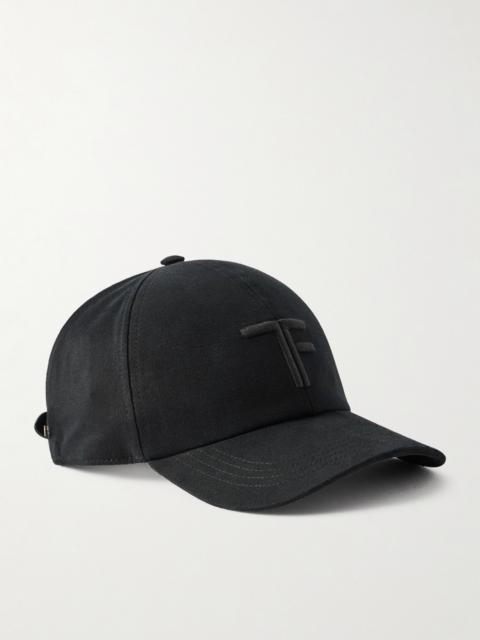 TOM FORD Logo-Embroidered Leather-Trimmed Cotton-Twill Baseball Cap