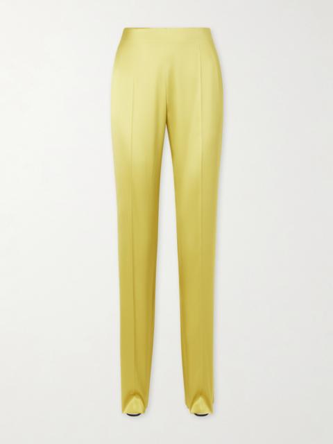 Valentino Silk-blend Duchesse Straight-leg Pants
