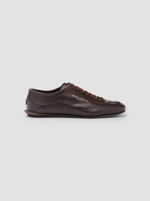 Dolce & Gabbana Men's Lipari Leather Low-Top Sneakers - Cioccolato Fondente