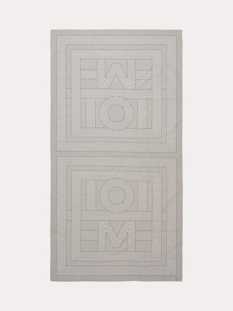 Totême Striped monogram cotton silk sarong creme