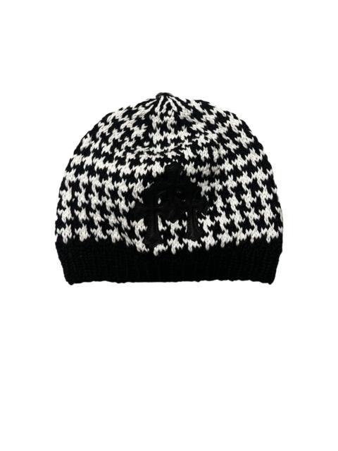 Chrome Hearts triple cross houndstooth beanie