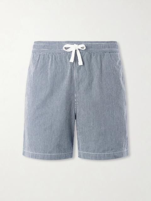 Drake's Straight-Leg Striped Cotton Drawstring Shorts