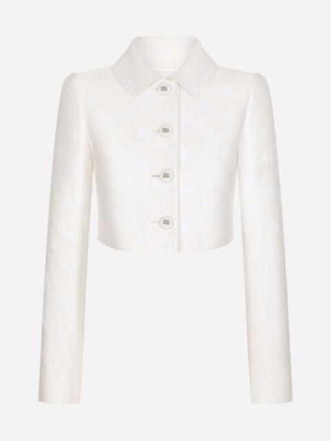Dolce & Gabbana Short jacquard jacket with all-over DG logo