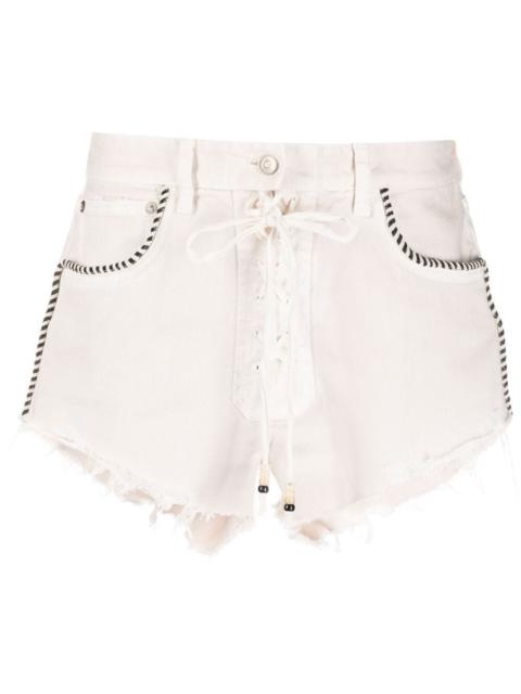 Alanui fringed denim shorts
