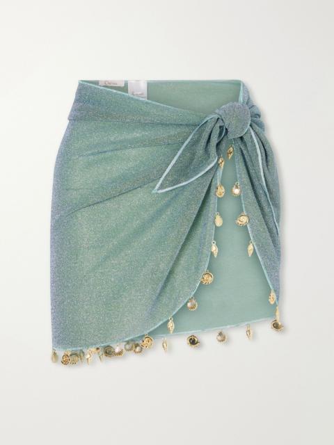 Oséree Lumière embellished Lurex pareo Jade