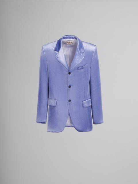 Marni PURPLE SINGLE-BREASTED VELVET BLAZER