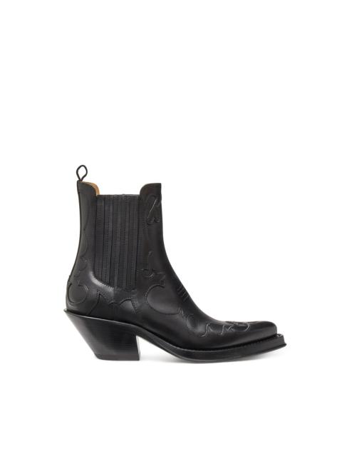 GABRIELA HEARST Cassidy Cowboy Ankle Boot in Black Leather
