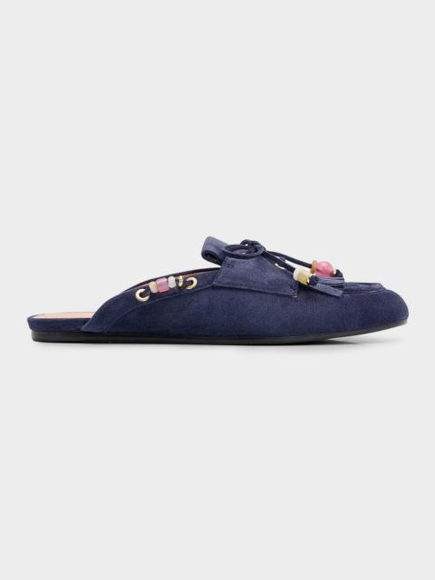 Stuart Weitzman Majorca Tinsley Suede Moccasin Mules