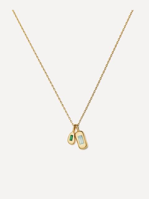 MISSOMA 18ct Gold-Plated Molten Gemstone Bean Pendant Necklace