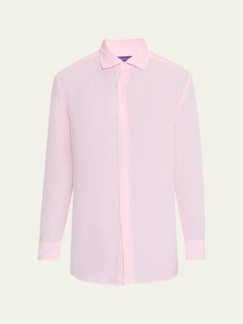 Ralph Lauren Men's Basketweave Linen Sport Shirt