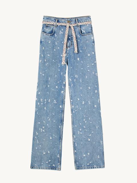 Sandro Torn effect jeans