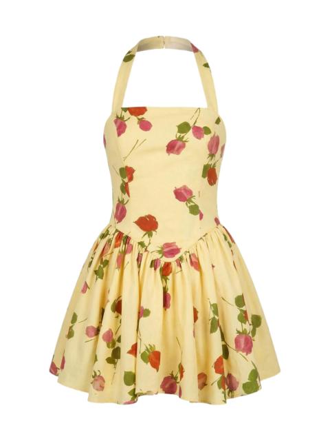 NICHOLAS Women's Amalie Floral Linen-Blend Minidress - Fallen Roses
