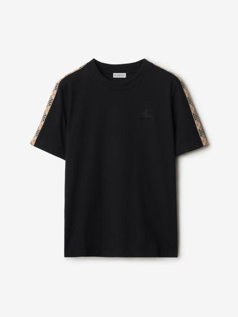 Burberry Check Trim Cotton T-shirt