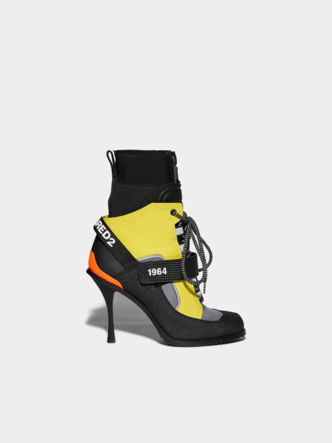 DSQUARED2 TECHNO HIKING ANKLE HEELED BOOTS