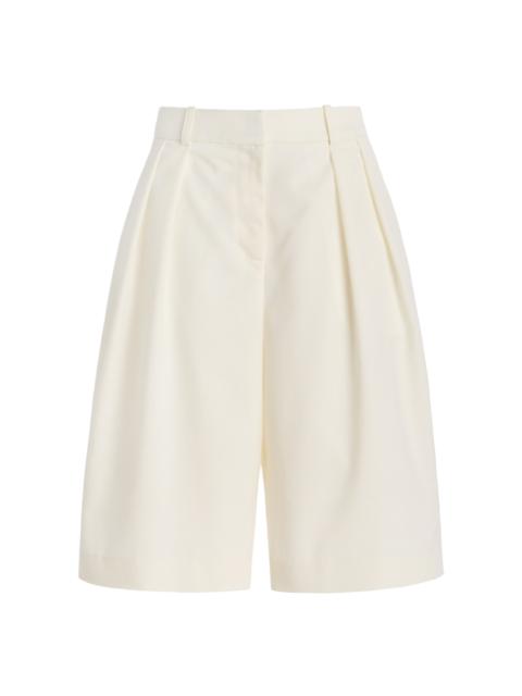 The Frankie Shop Bilbao Pleated Bermuda Shorts white