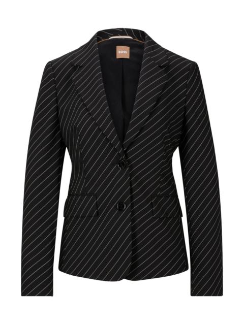 BOSS SINGLE-BREASTED JACKET IN STRIPED STRETCH WOOL