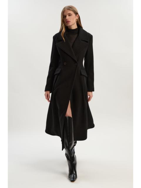 KAREN MILLEN Wool Tailored Flared Skirt Midi Coat