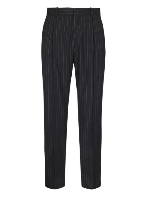 Balmain pinstripe-pattern wool-blend trousers