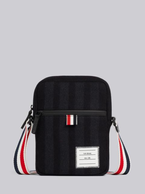 Thom Browne Black Double Face Melton 4-Bar Stripe Strap Camera Bag