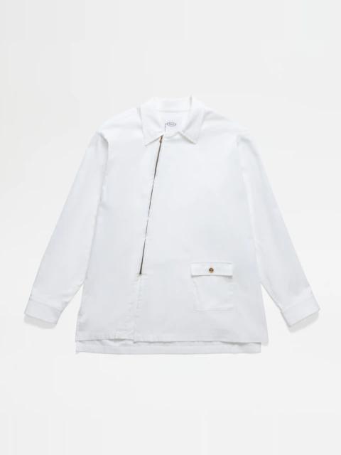 Tod's ZIPPED SHIRT-JACKET - WHITE