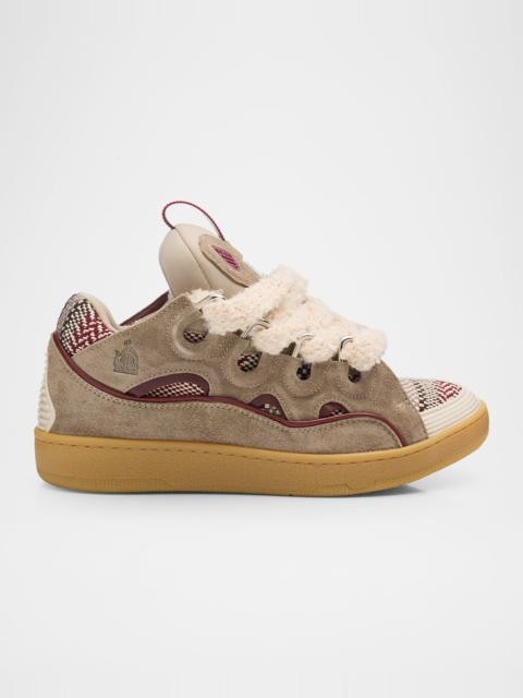 Lanvin Men's Curb Suede & Polyester Sneakers