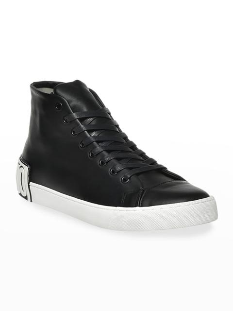 Men's Leather Logo High-Top Sneakers