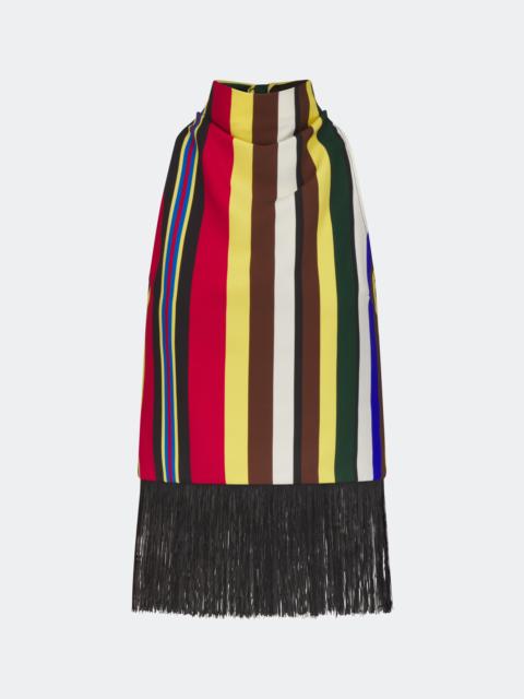 SIMONMILLER Tia Crepe Fringe Top In Primary Stripe