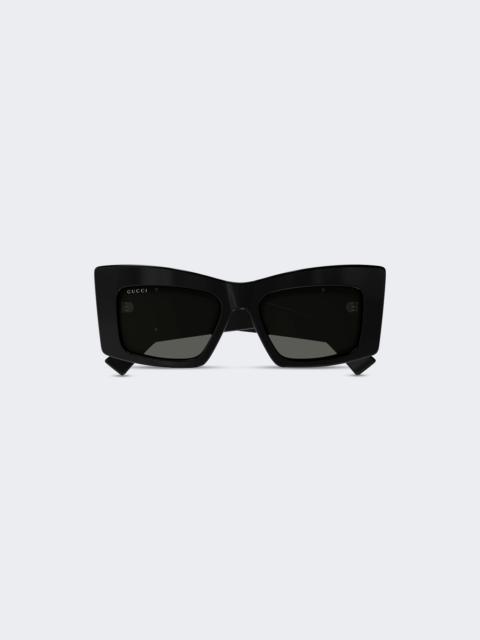 GUCCI Square Frame Sunglasses Shiny Black