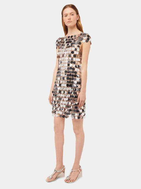 Paco Rabanne THE ICONIC SILVER SPARKLE DISCS DRESS