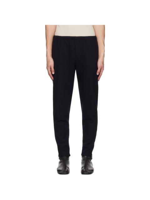 Dries Van Noten Navy Drawstring Trousers