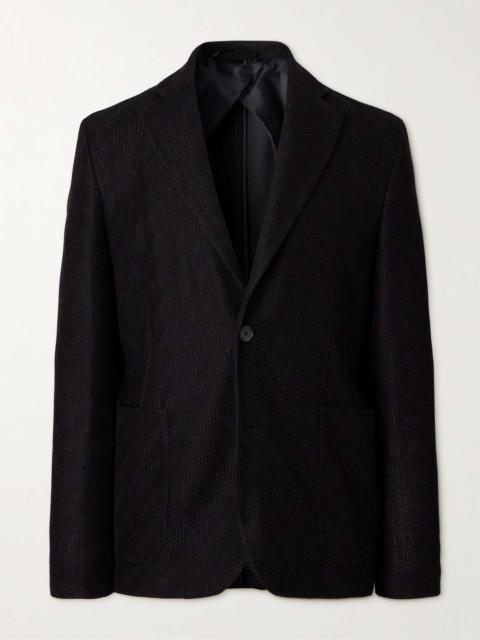 Silm-Fit Chevron-Jacquard Cotton Suit Jacket