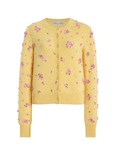 Embellished Wool Cardigan yellow