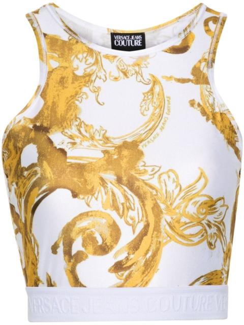 VERSACE JEANS COUTURE Wtercolour Couture crop top