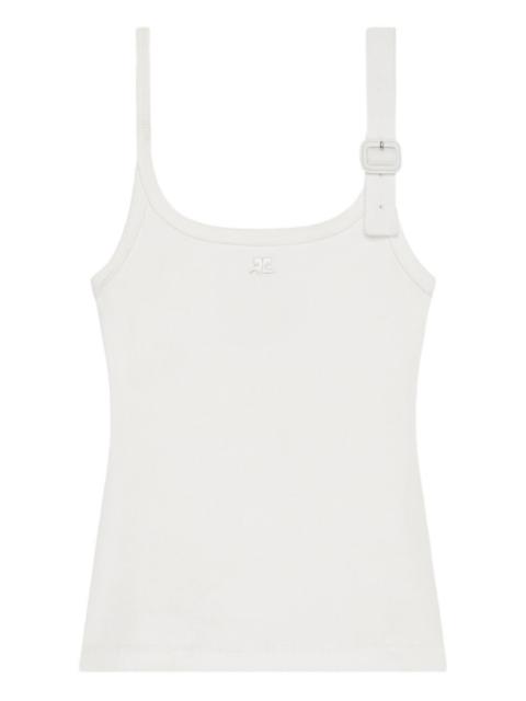 courrèges buckle-detail ribbed tank top