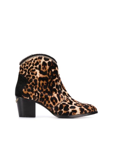 Zadig & Voltaire Molly leopard-print ankle boots