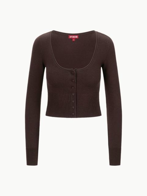 STAUD STAUD SABRINA SWEATER DARK CHOCOLATE