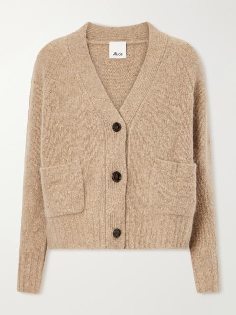 Allude V-neck cashmere cardigan Camel