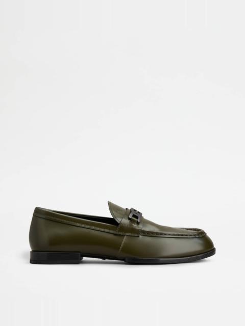 Tod's KATE LOAFERS IN LEATHER - GREEN