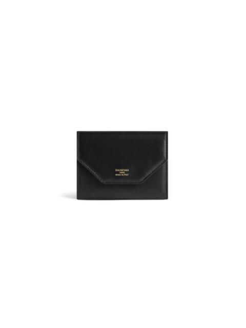 BALENCIAGA Women's Envelope Compact Wallet With Card Holder  in Black