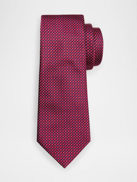 GIORGIO ARMANI Men's Micro-Square Silk Tie