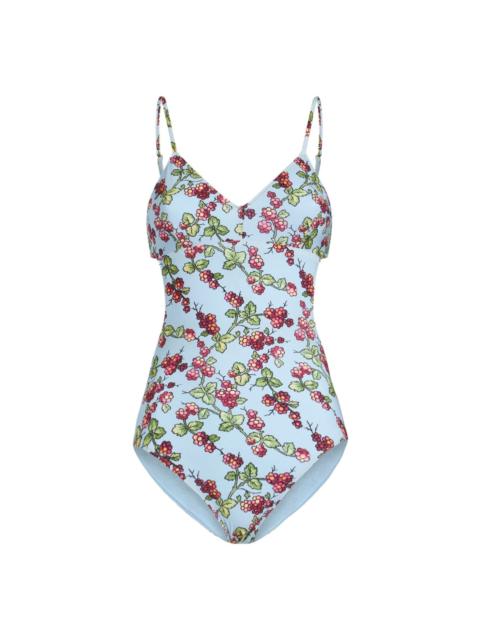 Etro berry-print open-back swimsuit