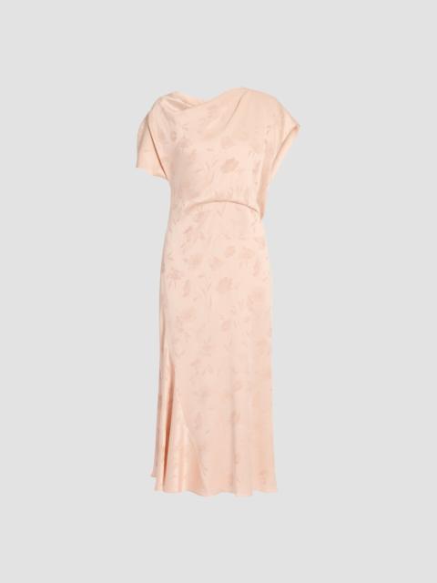 Erdem FLORAL CREPONNE JACQUARD SHORT SLEEVE MIDI DRESS